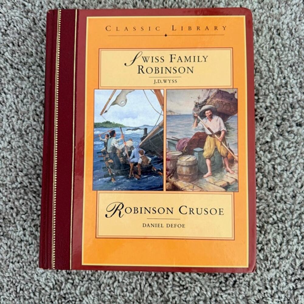 Smithmark Classic Library Swiss Family Robinson &‎ Robinson Crusoe Hard Cover